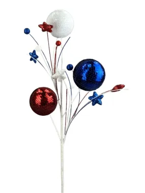 26" Sequin/Glitter Patriotic Ball Spray