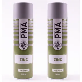 2x Autotek Professional Zinc Primer 500ml Spray Paint High Coverage