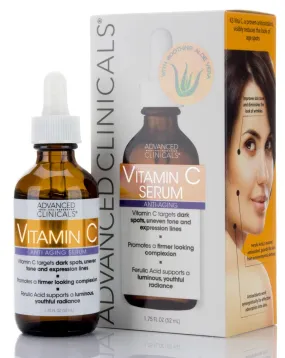 Advanced Clinicals Advanced Clinicals Vitamin C Anti-Aging Serum For Dark Spots, Uneven Skin Tone, Crows Feet And Expression Lines. 1.75 Fl Oz.