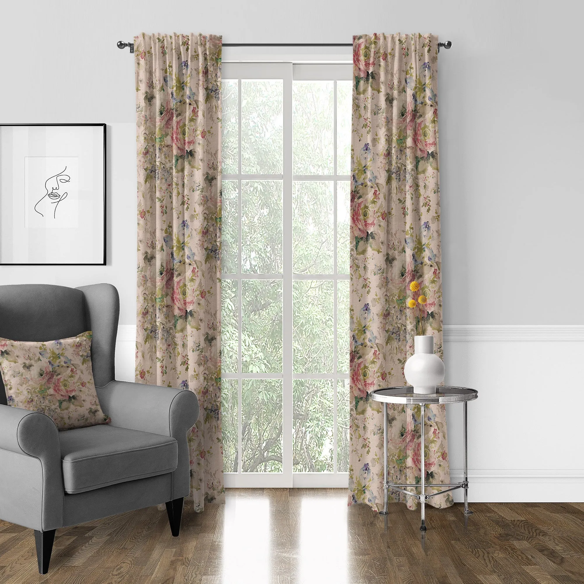 Athena Linen Blush Drapery
