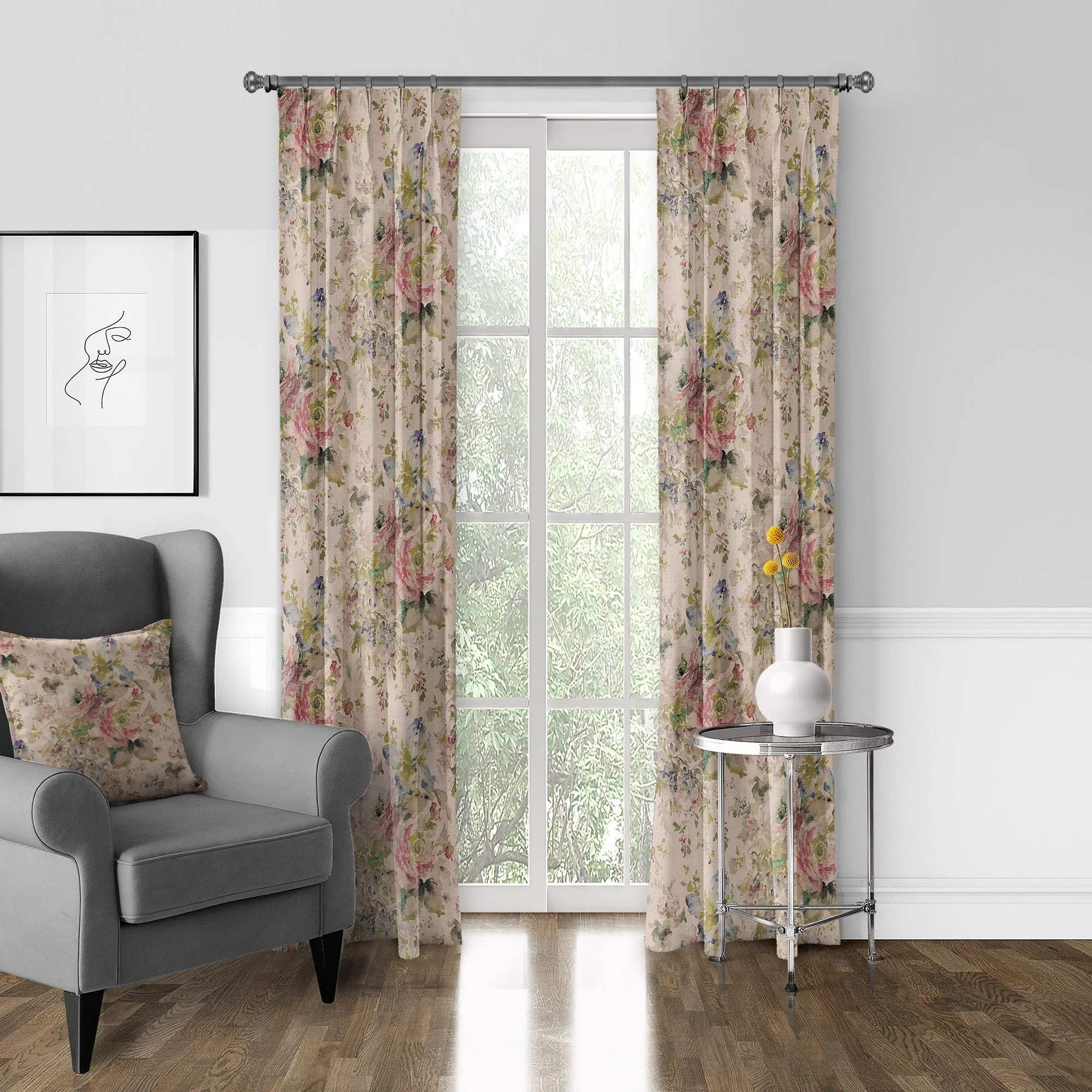Athena Linen Blush Drapery