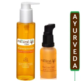 Ayurvedic Vitamin C Brightening Skin Care Regime (Face wash   Serum)