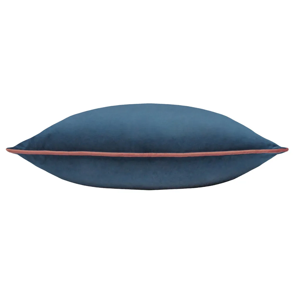 Meridian Velvet Cushion Petrol/Blush