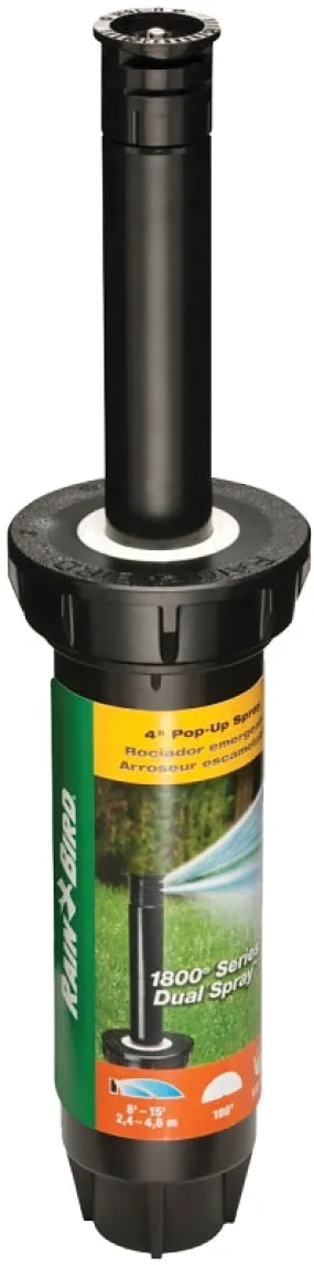 Rain Bird 1804HDS Spray Head Sprinkler, 1/2 in Connection, FNPT, 8 to 15 ft, Plastic :EA: QUANTITY: 1